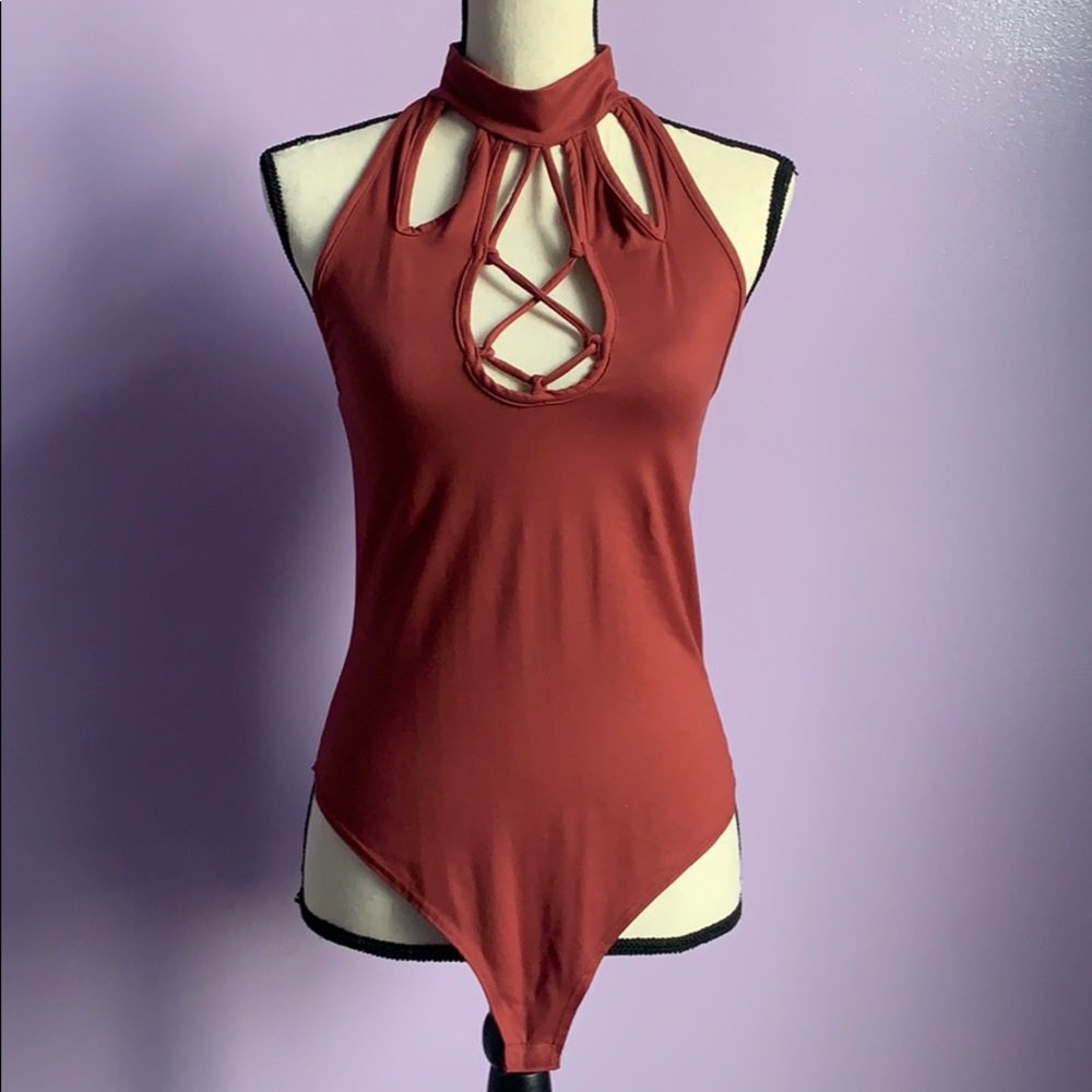 Red Bodysuit with cutout detail